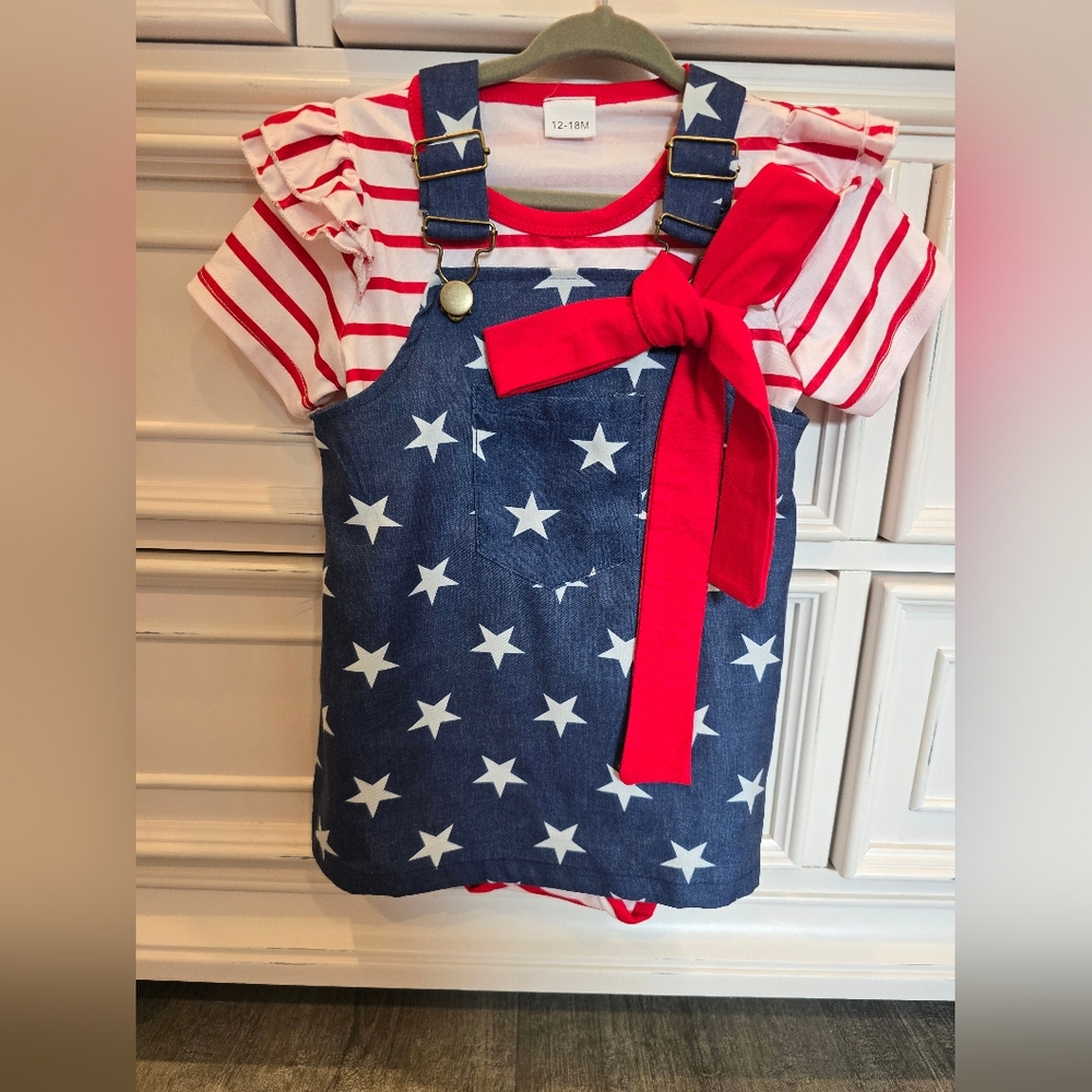 Source Unknown Red and Blue Star Dress